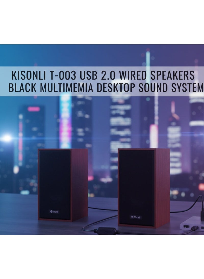 كيسونلي مكبرات صوت Kisonli T-003 USB 2.0: نظام صوتي مكتبي متعدد الوسائط - Image 2